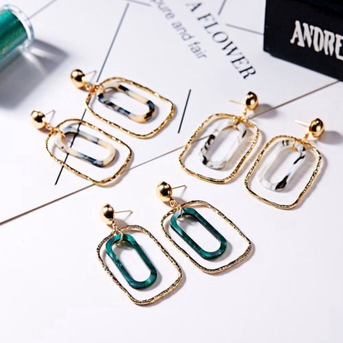 Khuyên tai dài kiểu dáng hình học phong cách Boho thời trang thanh lịch cho nữ