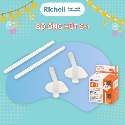 (kiểm tra kỹ trước khi đặt) Ống hút mã số S-1 cho cốc AQ RICHELL Nhật chống sặc - 2 bộ | Baby