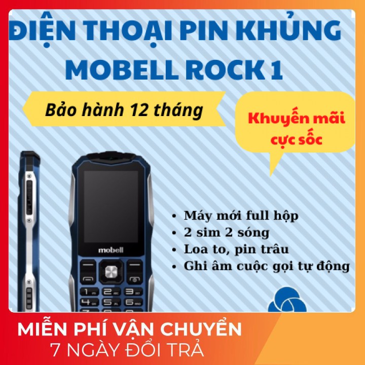 [Sốc] Điện thoại pin khủng Mobel rock 1 giá rẻ hỗ trợ 2 sim 2 sóng online-Bảo hành 12 tháng