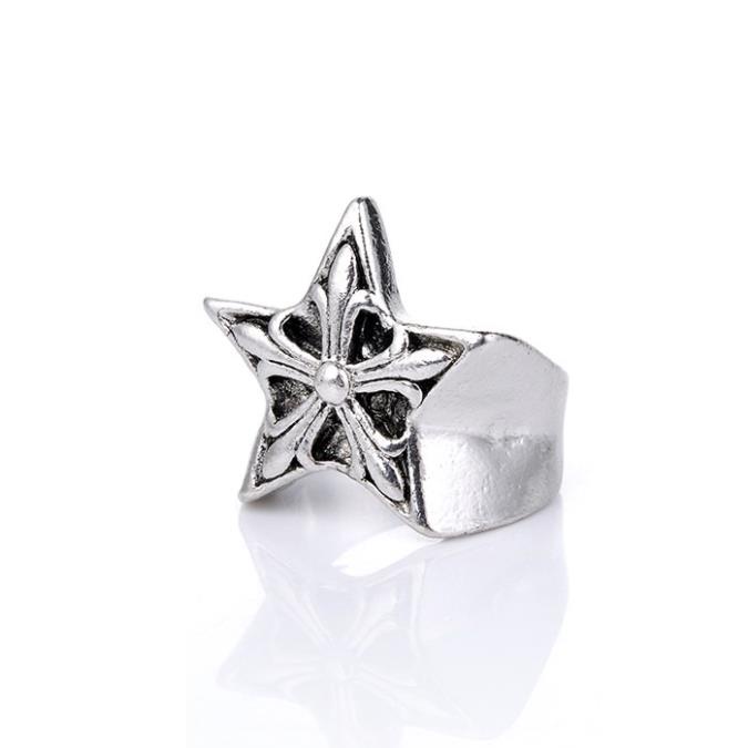 Nhẫn unisex  Chrome Heart ngôi sao lớn hợp kim cao cấp.