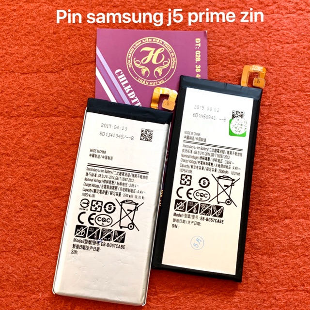 Pin samsung J5 prime zin kí hiệu trên pin EB-BG57CABE