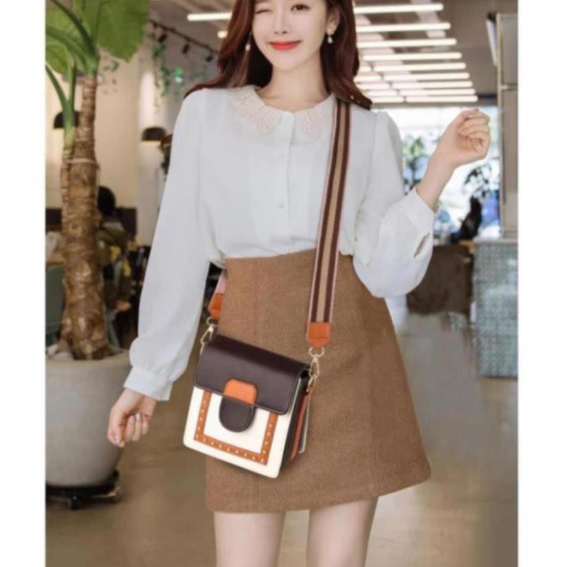 [BỘ SƯU TẬP MỚI] Túi xách thời trang nữ hình hộp vuông đinh tán phong cách Hàn Quốc