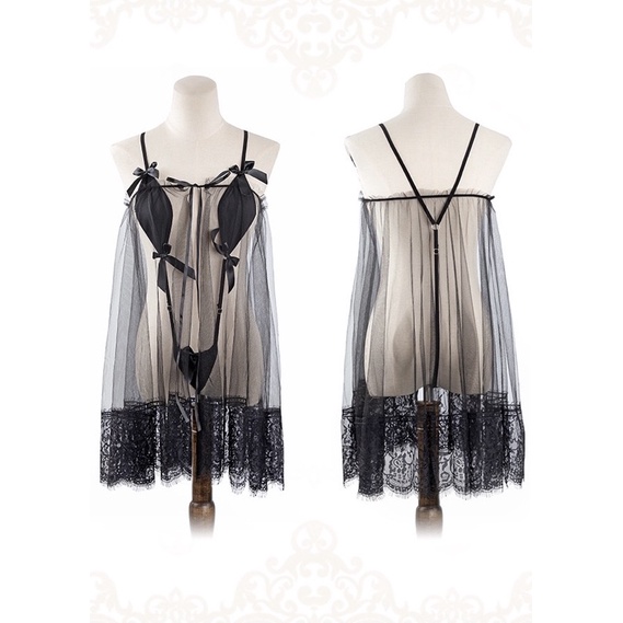 MY9831 Váy Voan + Bodysuit Dây Lọt Khe Gợi Cảm