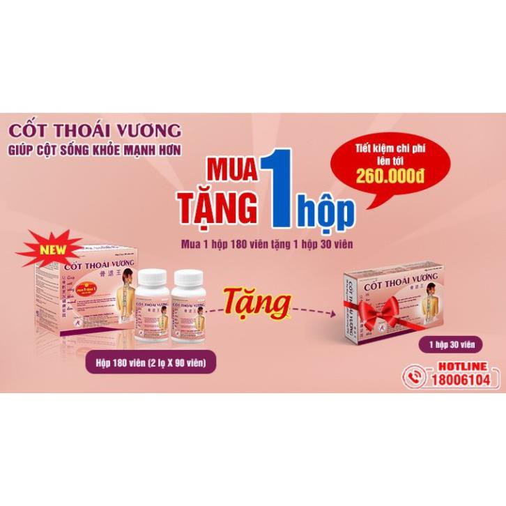 [CHÍNH HÃNG ] Cốt Thoái Vương - Hộp 180 Viên Tặng Kèm Hộp 30 Viên - Hỗ Trợ Thoái Hóa Xương Khớp