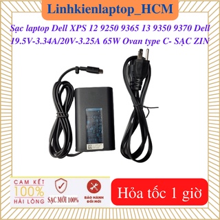Sạc laptop dell xps 13 9310 9350 12 9250 9365 9370- sạc dell 19.5v-3.34a/20v-3.25a 65w ovan type c- sạc zin