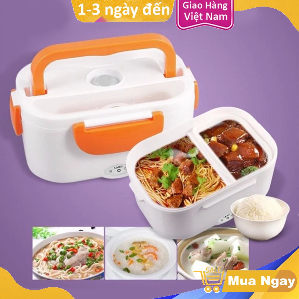 Hộp Cơm Cắm Điện Hâm Nóng Tự Động Cao Cấp Ruột Inox Giữ Nhiệt Hiệu Quả 1.2L Có Thể Chọn, Dây Cắm 3 Màu