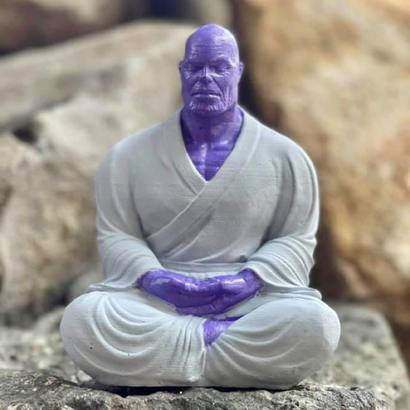 Tượng thanos ngồi thiền trang trí hồ cá hồ thuỷ sinh tiểu cảnh hồ bán cạn