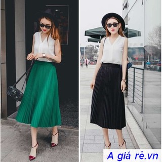 Chân Váy XÒE DÀI DẬP LY Dmastore