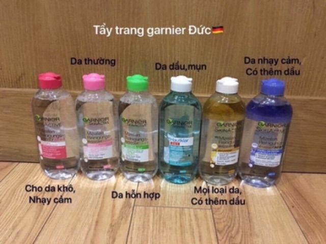 [Có bill] Nước Tẩy trang GARNIER Đức 400ml cho các loại da