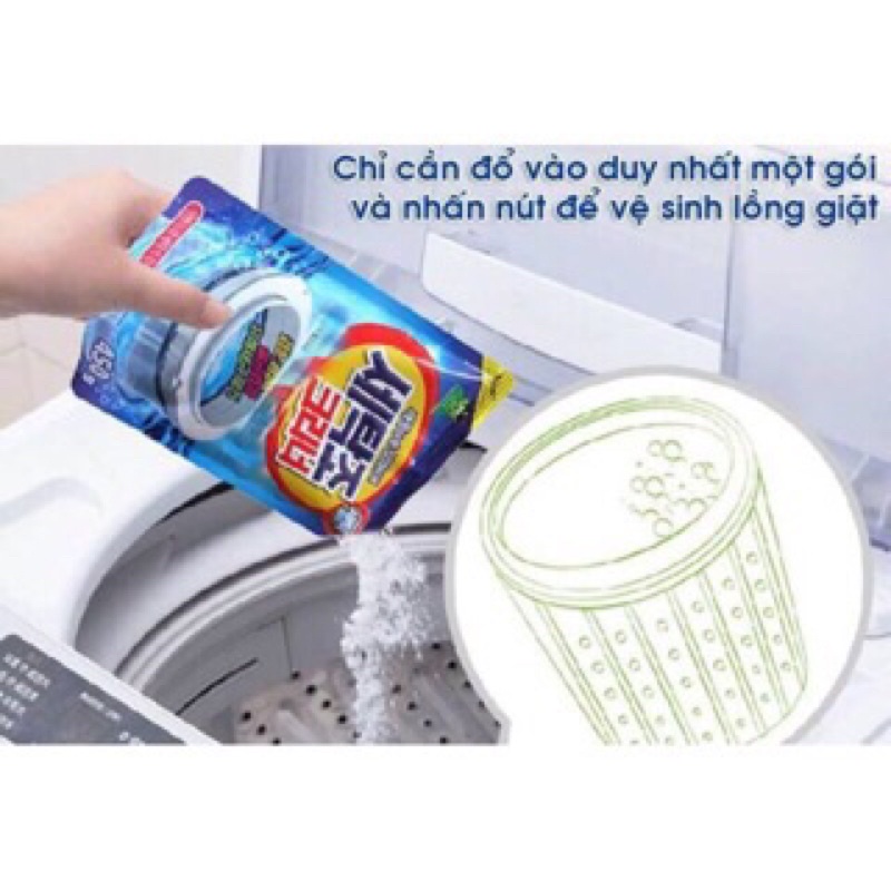 [gói 450g] Bột Tẩy Vệ Sinh Lồng Máy Giặt, Làm Sạch Lồng Giặt Hàn Quốc Sandokkaebi