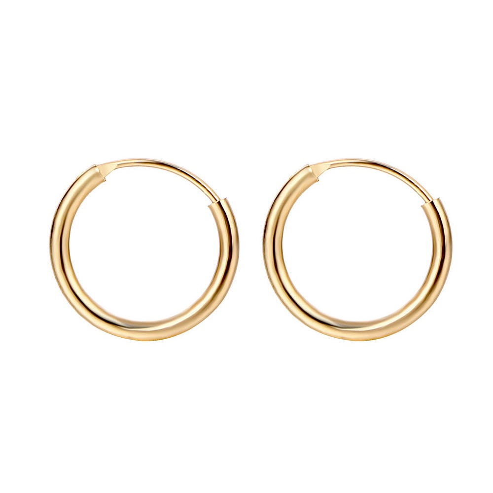 Khuyên Tai Tròn 10 /12 /15 mm Bằng Thép Không Gỉ Thời Trang Cho Nữ