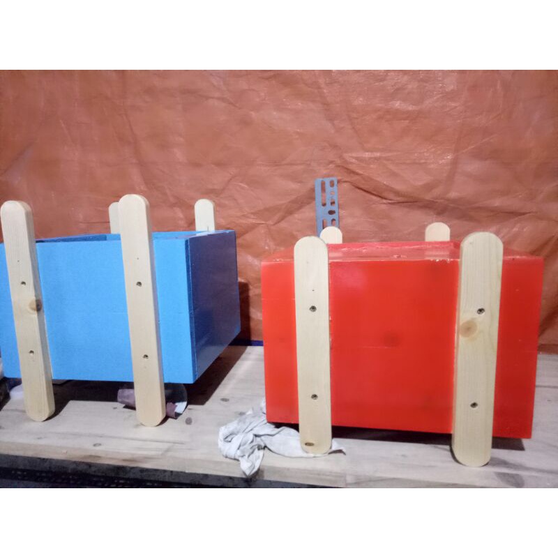 Chậu gỗ trồng sen đá để bàn I Decor tiểu cảnh, bàn làm việc
