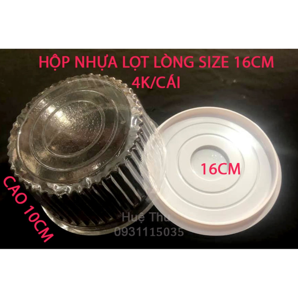 Combo 10 hộp nhựa size 16cm - Đựng bánh thạch rau câu, bánh bông lan, xôi hoa