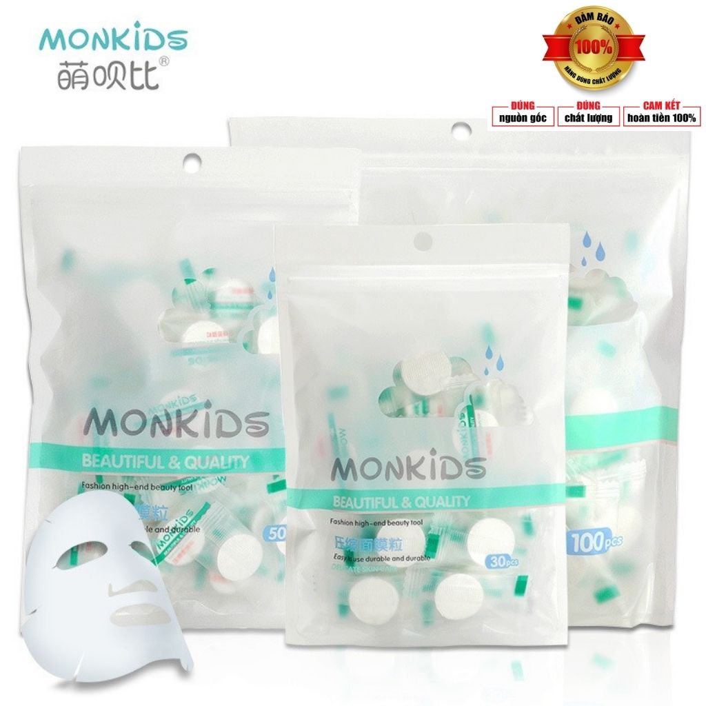 MẶT NẠ DƯỠNG ẨM-DẠNG VIÊN NÉN CHÍNH HÃNG MONKID-THEO GÓI