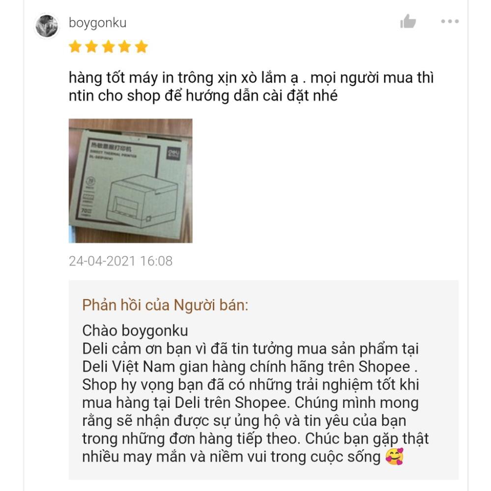 Máy In Nhiệt Deli Chính Hãng - In Đơn Hàng shopee..., Phiếu Gửi, Logo, Tem, Bill, Biên Lai - DL-581PS / DL-581PWS