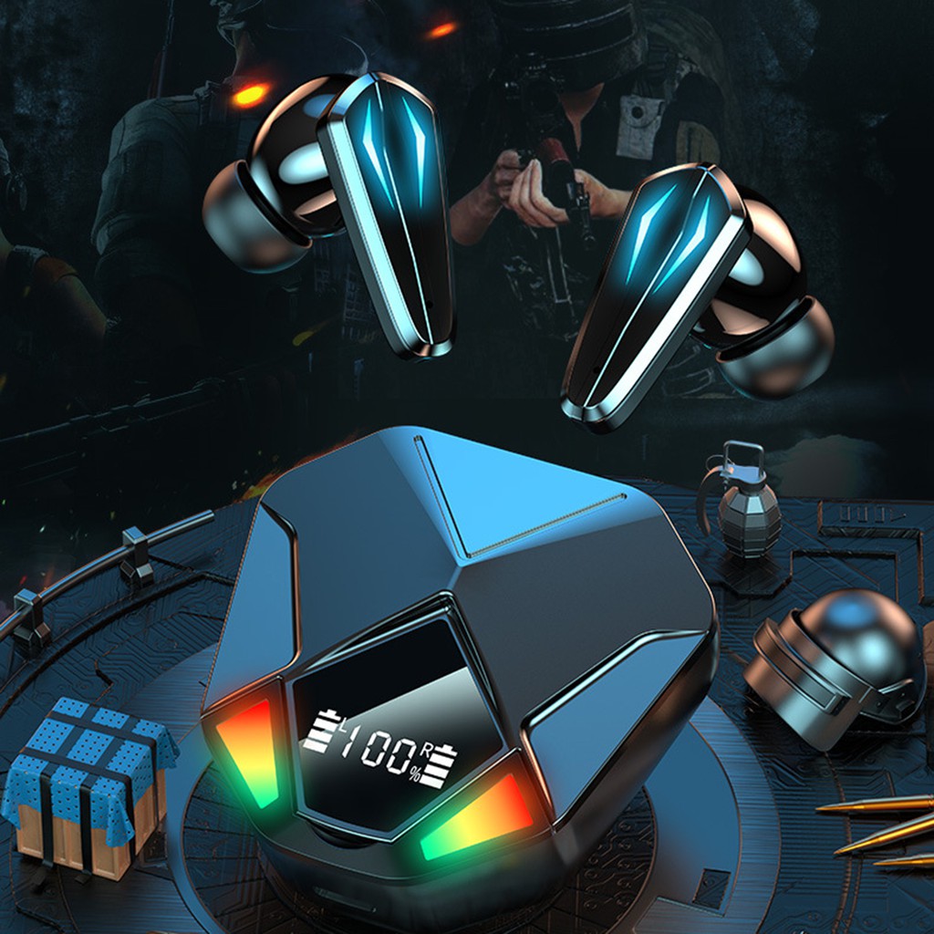 Bluetooth 5.1 Gaming Earbuds Touch Control Built-in Mic for Running Sport