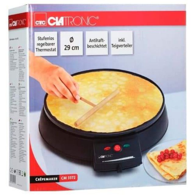 Máy làm bánh cuốn, làm bánh crepe, bánh xèo Clatronic CM3372 nhập khẩu Đức