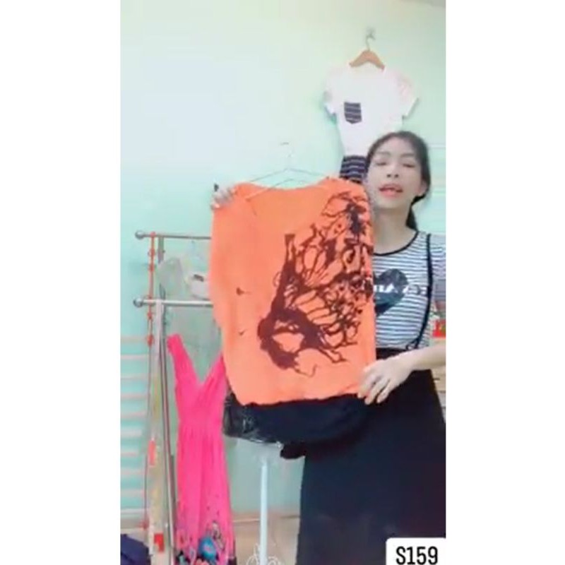 áo voan cánh dơi phối hoạ tiết. S159