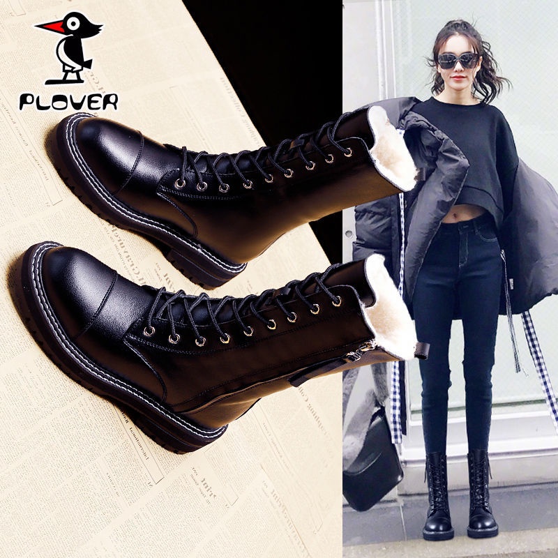 Chim gõ kiến ​​Martin khởi động phụ nữ 21 thời trang mới không thấm nước chống trơn trượt ống giữa ủng giày bông phụ nữ