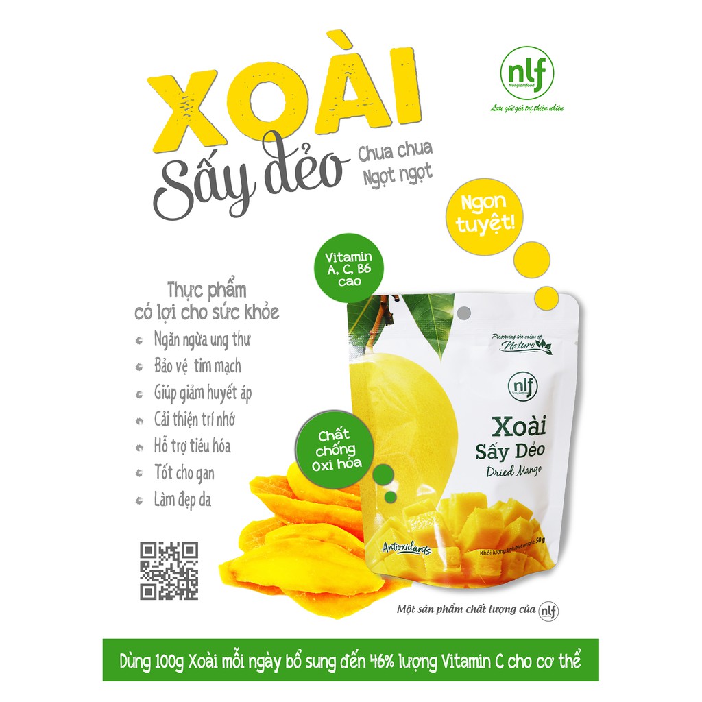 Xoài Sấy Dẻo Nông Lâm Food (Mango Dried) - 100% Từ Thiên Nhiên