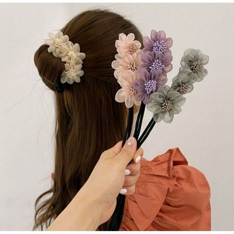 Thanh búi tóc hình hoa sang chảnh - thanh cuốn tóc phong cách Hàn Quốc
