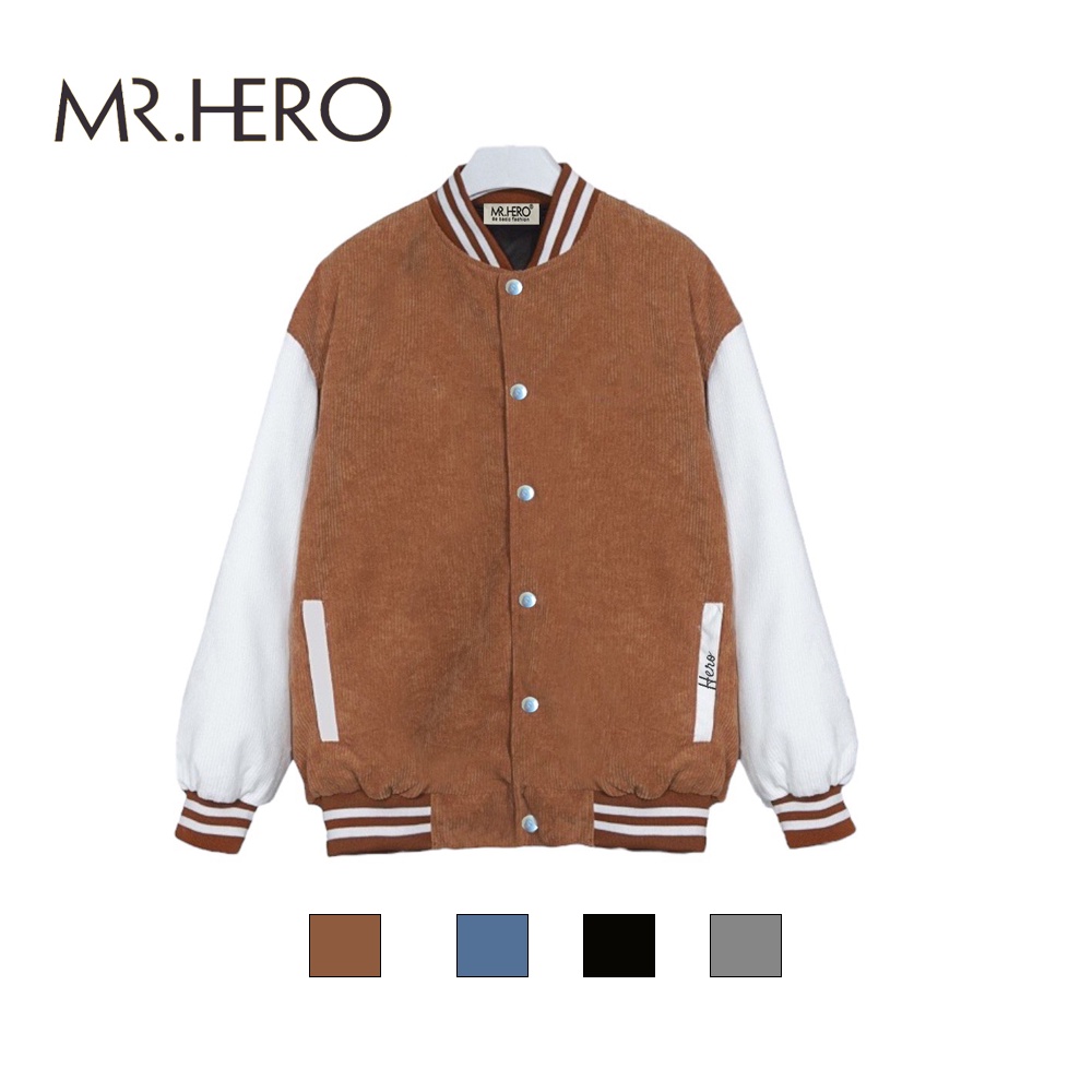 Áo khoác bomber BB06 M.RO  unisex 4 màu chất nhung tăm form rộng  Thời trang nam Mrherovn