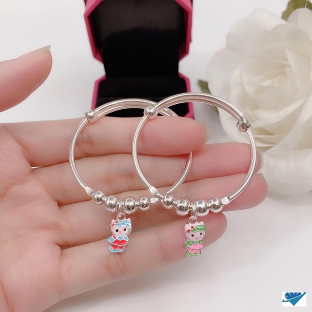 LẮC TAY MẶT MÈO KITTY SƠN MÀU CHO BÉ - HÀNG DÀY DẶN