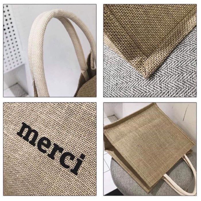 TÚI CÓI MERCI PHONG CÁCH VINTAGE kích thước 40cm x 36cm