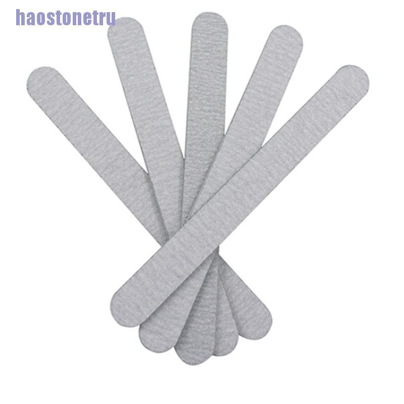 【HRU】10 pcs Nail Art Sanding Files Buffing Grey Round Manicure Salon Tool 100/180