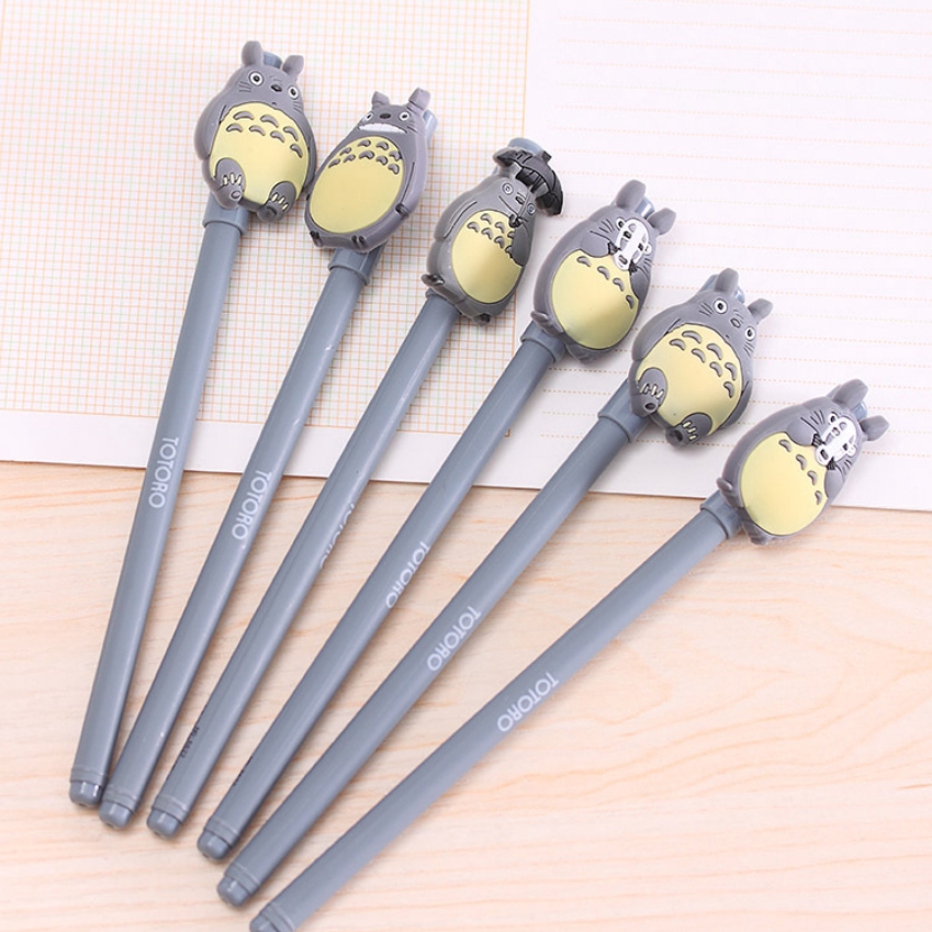 Bút Bi Nước Mực Đen 0.5mm Thiết Kế Nhân Vật Hoạt Hình Totoro Siêu Dễ Thương