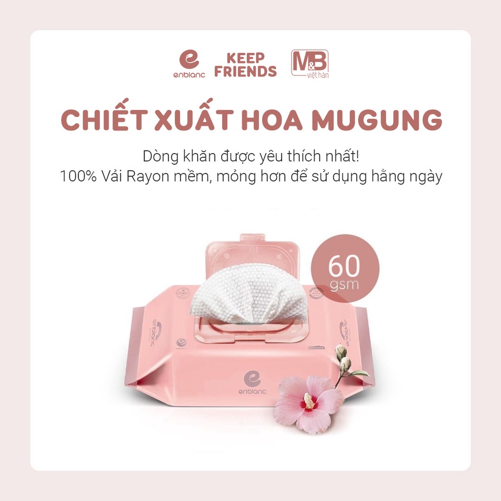 Khăn Giấy Ướt Cao Cấp Hàn Quốc An Toàn Dịu Nhẹ Enblanc Indipink 72 Tờ Cho Bé