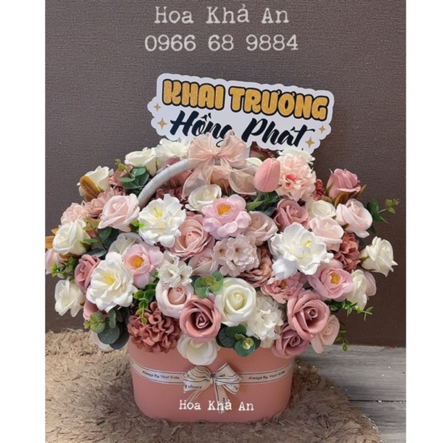 [ẢNH THẬT ] Lẵng hoa may mắn Khai trương, Tết, Tân gia cao cấp, bền vĩnh cửu