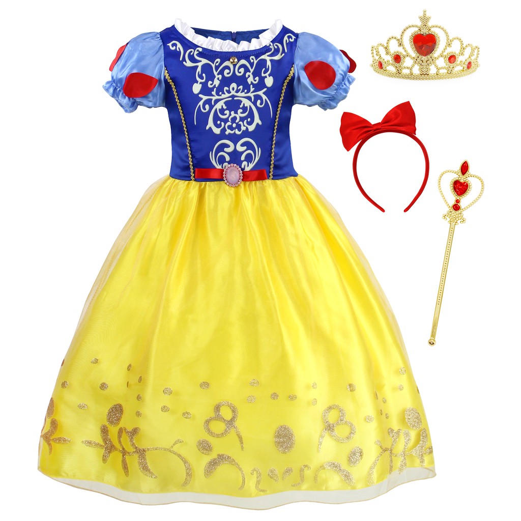 Chrismas Costume Girls Dress Snow White Princess Costume for Girls Halloween Birthday Party Cosplay Gift