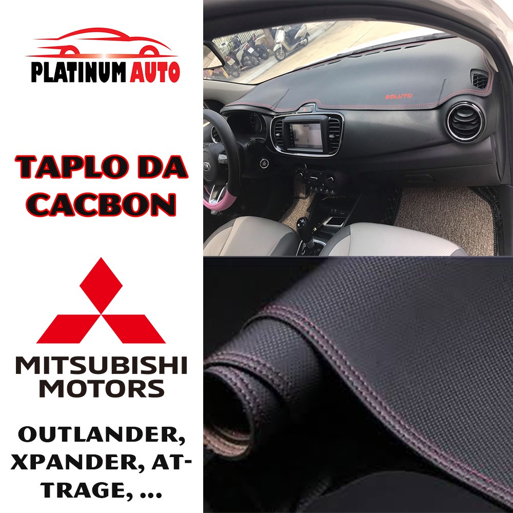 Thảm taplo da cacbon ô tô Mitsubishi