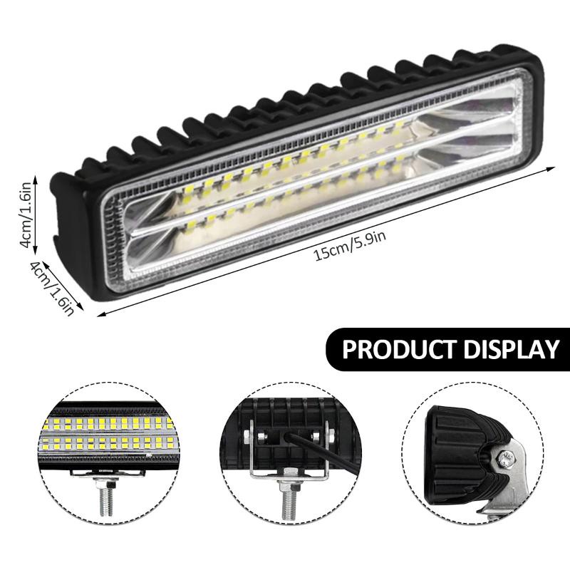 Thanh Đèn LED Trợ Sáng Chống Thấm Nước IP67 12V-24V 24 Bóng LED Dành Cho Ô Tô/Xe Tải/Tàu Thuyền