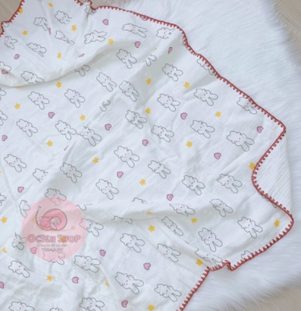 Chăn xô cotton 4 lớp có viền