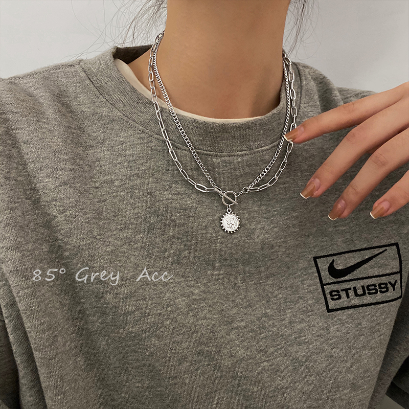 vòng cổ Mặt Đồng Xu Đôi Thời Trang