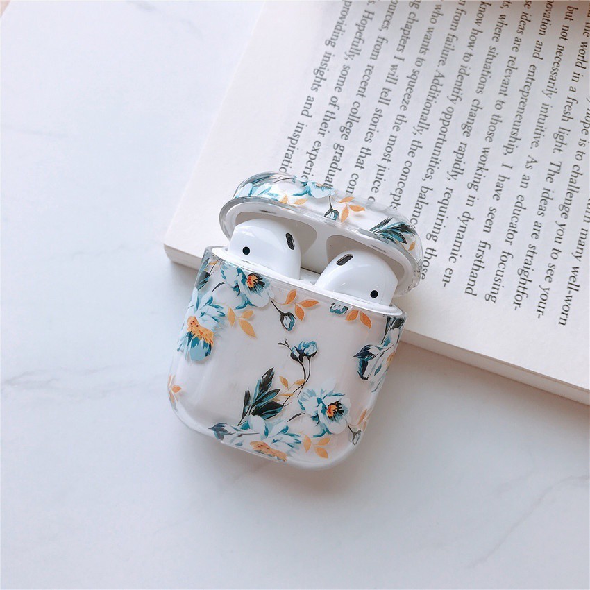 Vỏ Bảo Vệ Hộp Sạc Tai Nghe Airpods 1 / 2 / Pro Bằng Pc Cứng Trong Suốt Chống Sốc Họa Tiết Hồng Hạc / Trái Cây Dễ Thương