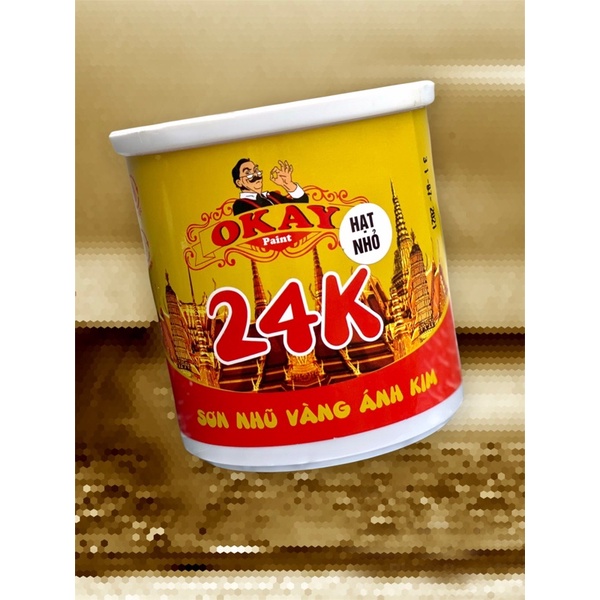 Sơn Chậu Nước Nhũ Vàng Ánh Kim 24k Hạt Nhỏ ( Ánh Kim Lấp Lánh )