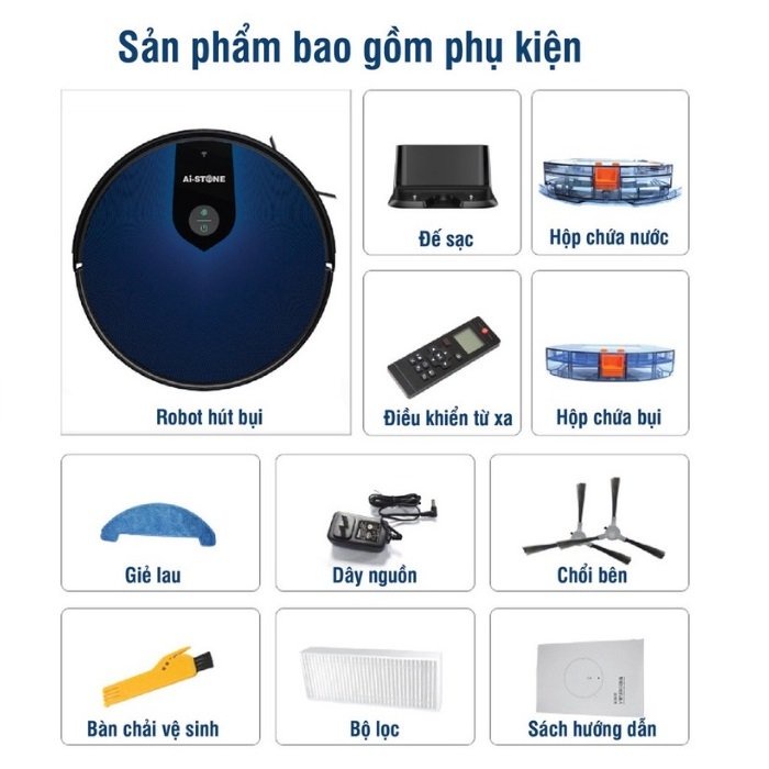 Robot Hút Bụi Tự Động E06 Điều Khiển Qua App Điện Thoại, Lực hút cực mạnh 3200Pa, Tự Động Sạc Khi Gần Hết Pin