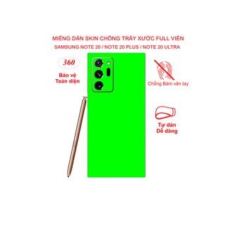 Miếng Dán Skin Full viền cho SamSung note 20 / note 20plus/ note 20Ultra, chống trầy xước, chống bám vân tay tiệt đối