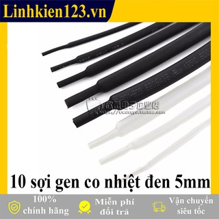 Combo 10 sợi gen co nhiệt màu đen 5mm