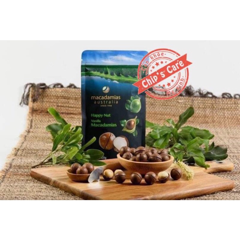 Hạt Macca MACADAMIAS Happy Nut Vanilla Since 225g - Úc