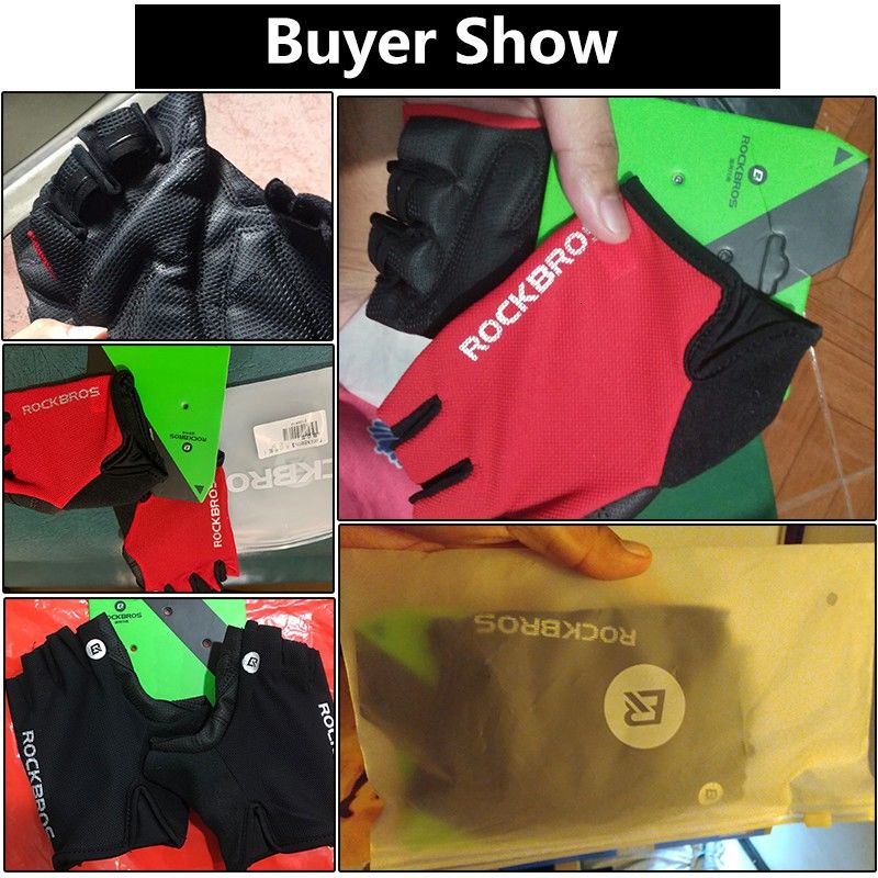 Đôi găng tay lái xe Rockbros hở ngón thoáng khí chống sốc cho nam và nữ