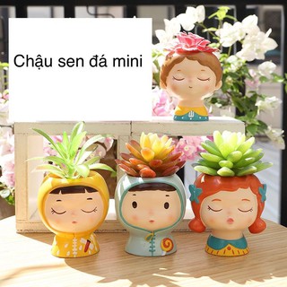 [MẪU MỚI] Lọ hoa, chậu hoa, chậu trồng cây sen đá, lọ đựng bút hình cô gái