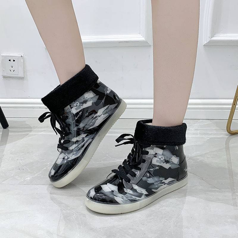Ủng Đi Mưa Chống Trượt Cổ Ngắn Chất Liệu Cotton Thời Trang Hàn Quốc Cho Người Lớn