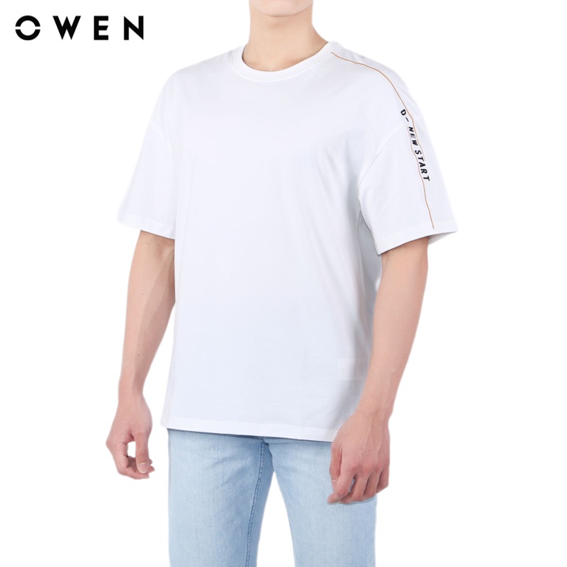 Áo thun nam Owen Cotton Bodyfit màu trắng - TS22369