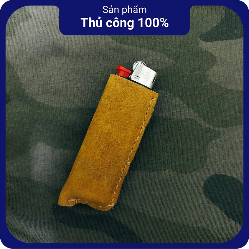 Bao da bật lửa bao da thật thủ công cho bật lửa BIC