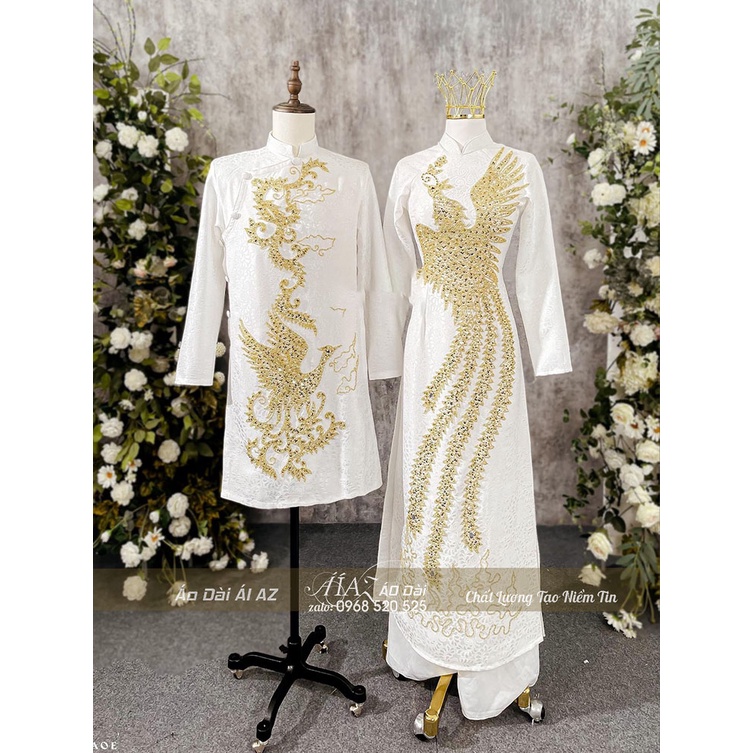 Áo Dài Cô Dâu Chú Rể Cưới Hỏi Cặp AZ001