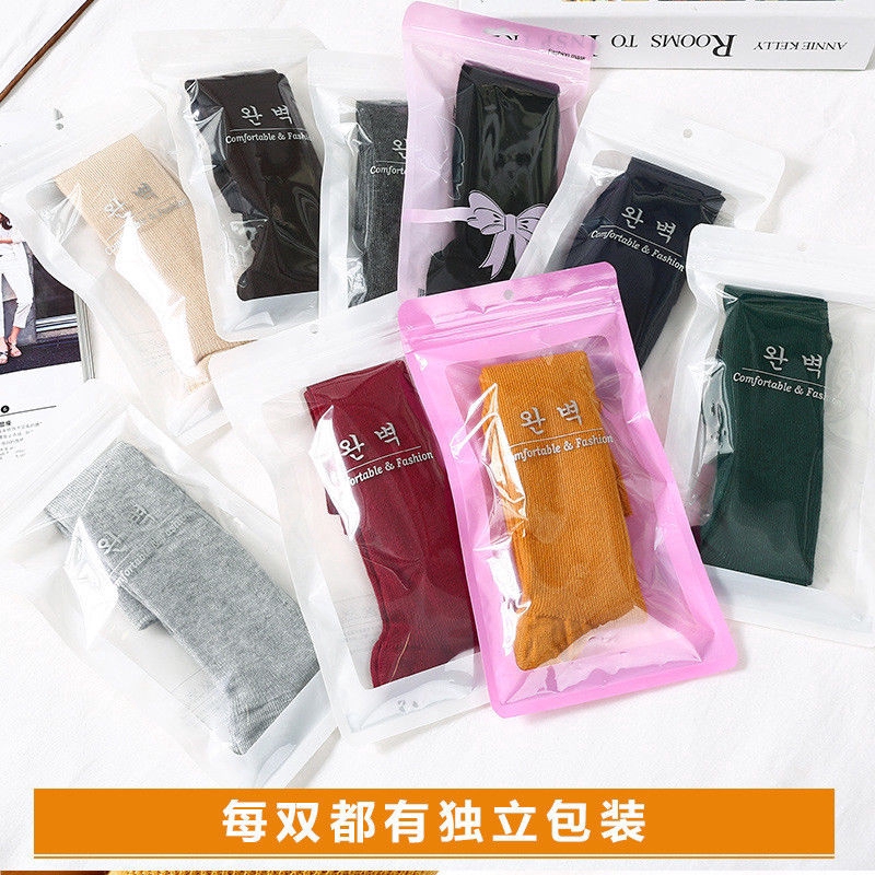 Vớ len cotton giữ ấm phong cách thể thao Hàn Quốc